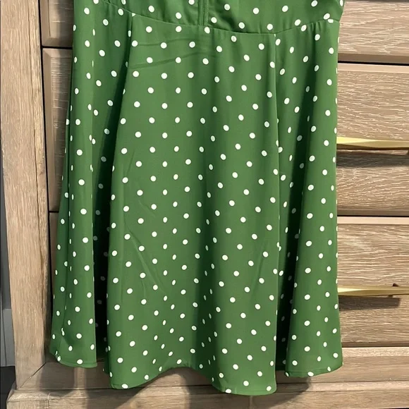 Banana Republic Chic Stylish Polka Dot Dress Green Size 6 NWT - Picture 5 of 5